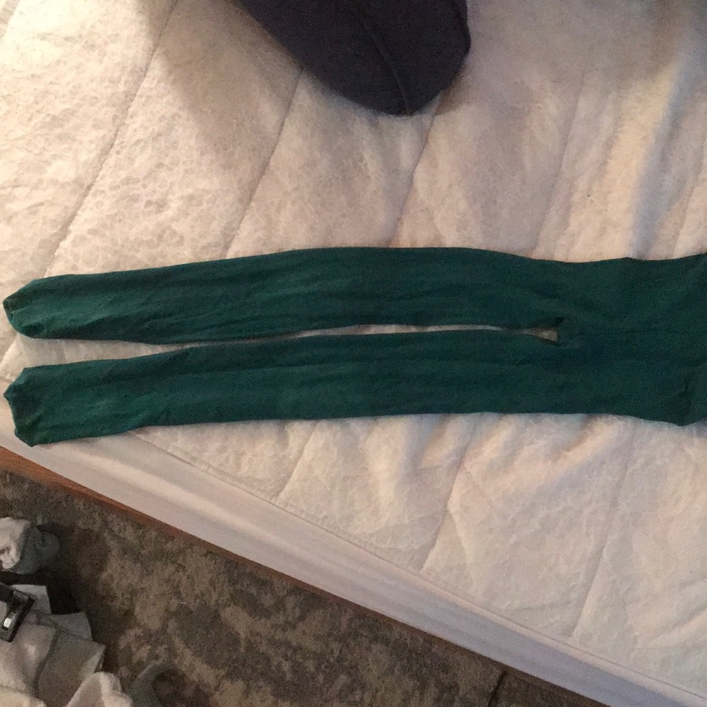 Green closed toe tights